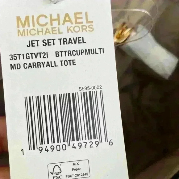 Michael Kors Carryall Tote MK Signature printed Purse Bag Buttercup Multi - Picture 10 of 10